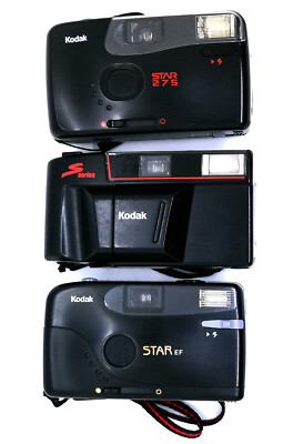 Lot of 3pcs Kodak 35mm Compact Point and Shoot Film Cameras