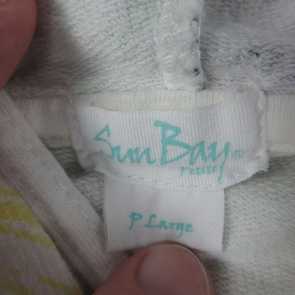 OFF WHITE Felpa con cappuccio Sun Bay donna grande Petite Off bianca verde floreale manica lunga zip intera