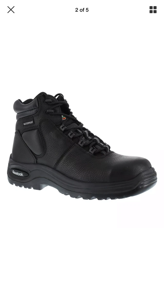 Reebok RB6765 Men s Trainex Black Leather Water Proof Size 8 Work