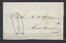 B&D: 1861 Netherlands stampless cover Beverwyk to Maastricht w/Westzaan cancel