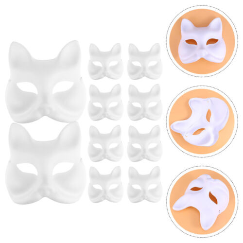  10 Pcs Handbemalte Zellstoffmasken Cosplay-Partymaske Fuchs - Bild 1 von 12