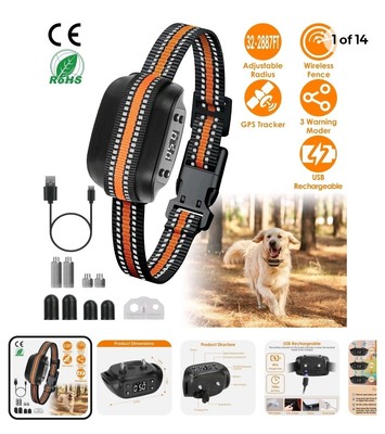 2 In 1 Wireless Dog GPS Fence GPS Dog Fence Dog Collar Dog Safe 32-2887ft Radius