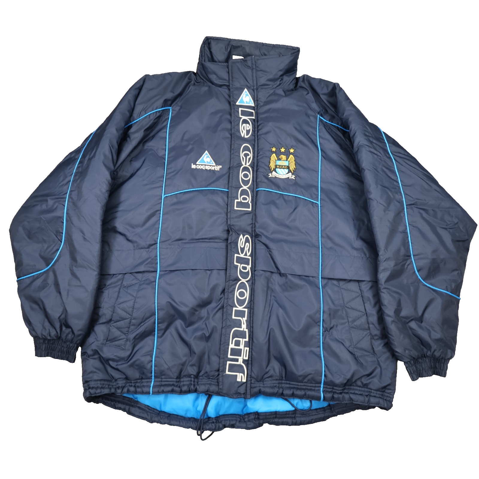 Manchester City Jacket Medium Navy Winter Le Coq Sportif Padded Coat 2001 2003