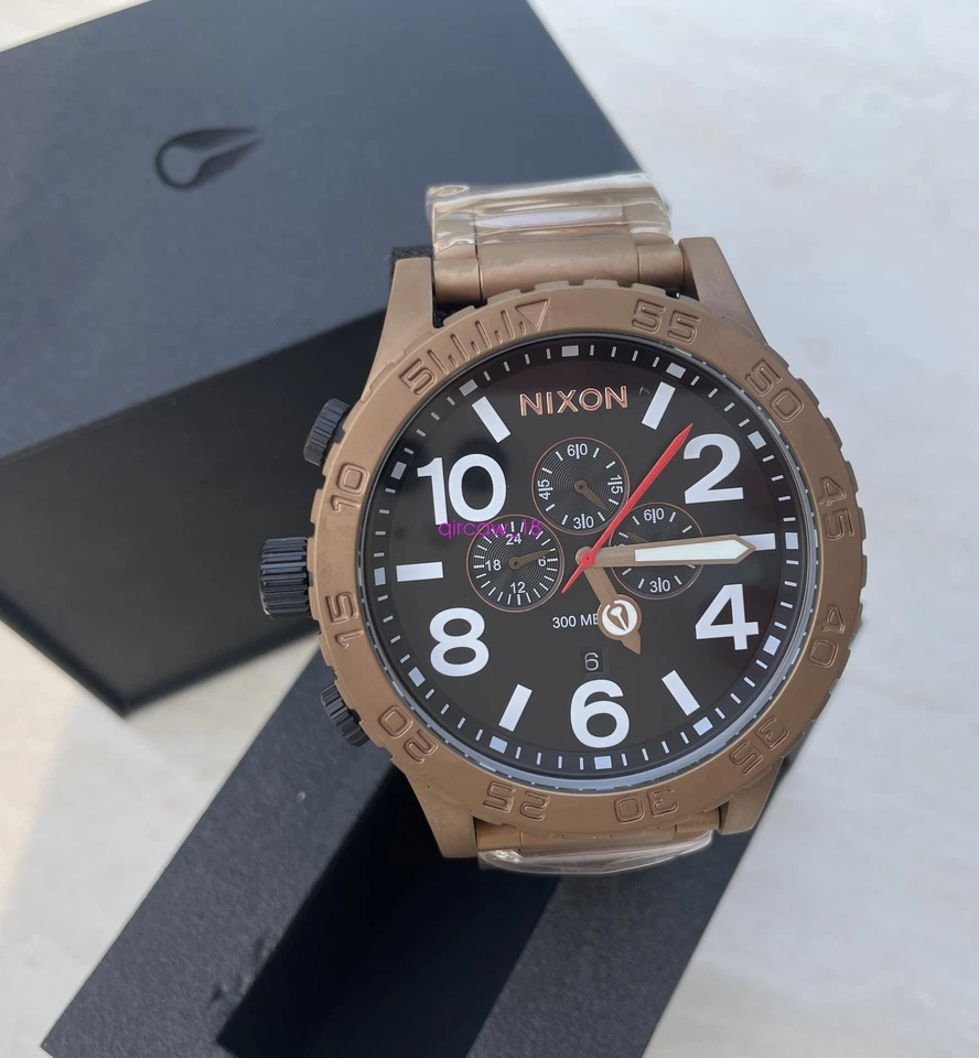 Reloj cronógrafo para hombre Nixon 51-30 Chrono - bronce/negro A1389-5145-00 nuevo Foto 3 de 4