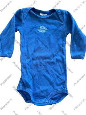 Petit Bateau Blue Long Sleeve Milleraies 100% Cotton Bodyshirt-3MosMonths