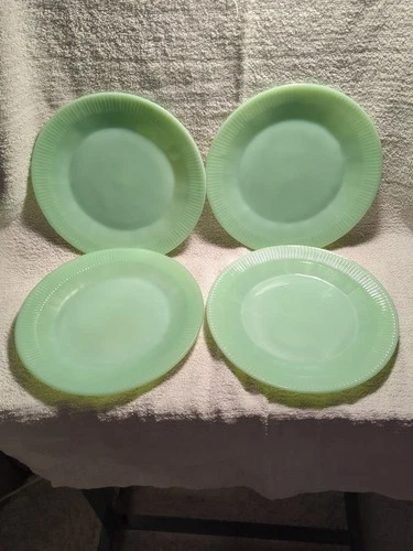 Lot Of 4 Fire King Jadeite Dinner Plates 9"