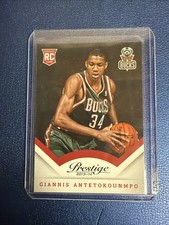 Giannis Antetokounmpo 2013-14 Prestige Rookie Card RC Milwaukee Bucks D40. rookie card picture