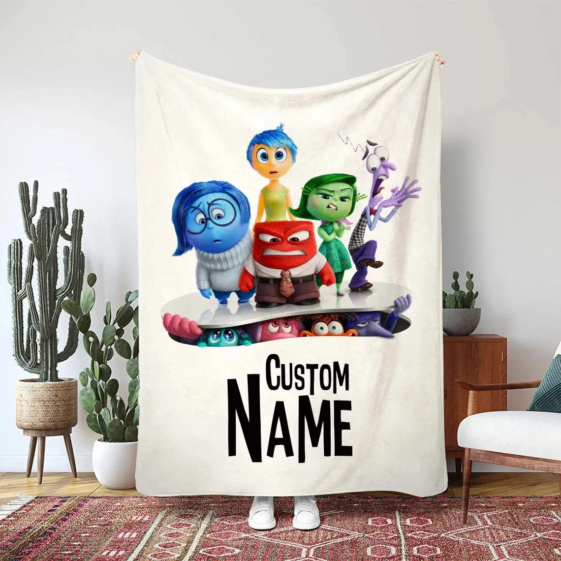 Fleece Blanket Funny Inside Out 2 Happy