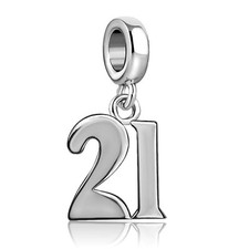 21 Years Birthday Womens Bead Charms for Bracelet Mom Daughter Son Lucky Birthda