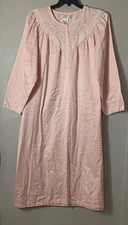 Earth Angels Pink Lace Long Nightgown XL Cottagecore Feminine Sleepwear