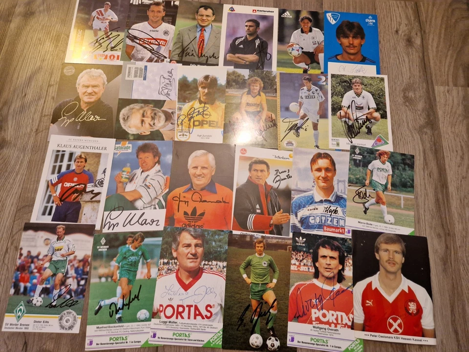 Sammlung - 23 originale Autogramme DFB Bundesliga 80er 90er rar Autogrammkarten - Bild 2 von 4