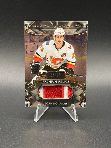 Parche reliquias premium puras diamante negro UD 2019-20 Sean Monahan BDB-SM #/25