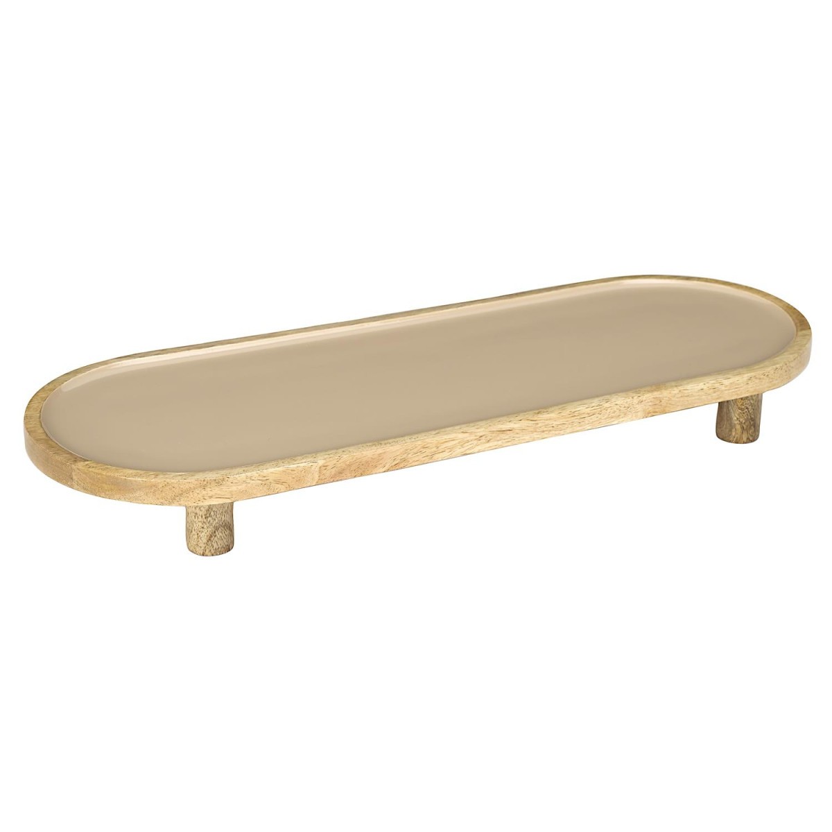 Grand plat en bois Dune 50cm beige idéal pour grands buffets