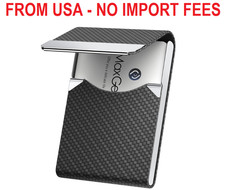 Leather Business Card Holder Metal Slim Pocket Wallet with Magnetic Closure