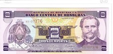 HONDURAS 2 Lempiras Banknote UNC 2010 X0107376
