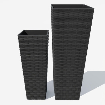 Extra Deep Decorative Planters Set of 2 - 24 & 32 Inch for Outdoor Use