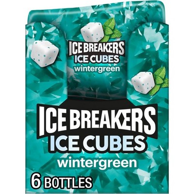 ICE BREAKERS Ice Cubes Wintergreen Flavored Sugar Free Chewing Gum 6 Count