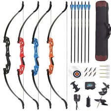 Archery Metal Riser 54" Takedown Recurve Bow RH Target Arrows For Adult Beginner