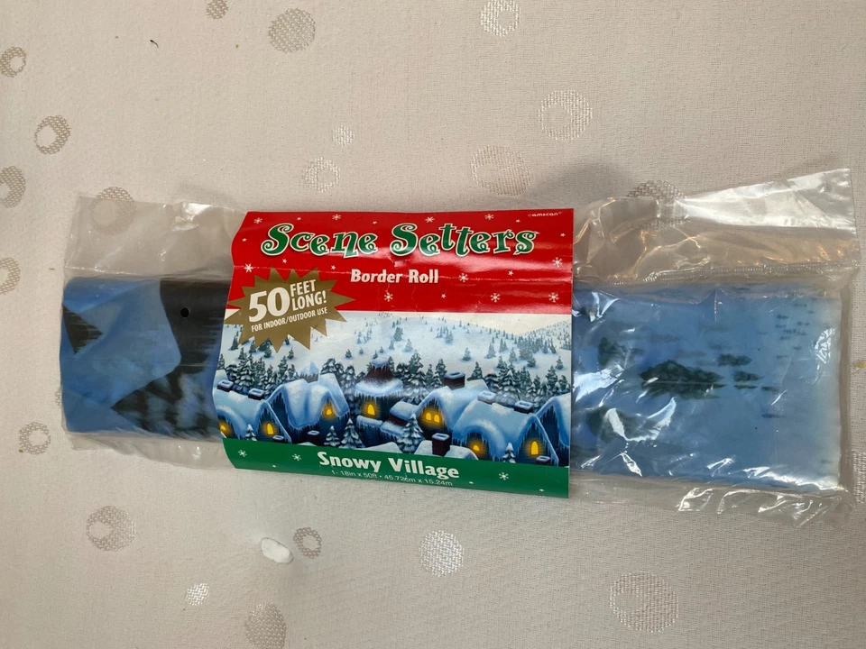 Scene Setters Room Rolls Snow Flurries & Snowy Village50 ft  Indoor Outdoor 2 Pc - Image 4 of 4