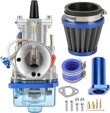 YOXUFA PWK24 212cc Carburetor Assembly for Predator 224cc Engine blue 