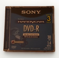 Sony Handycam Mini DVD-R 1.4GB 30 Min Camcorder Discs 3 Pack NEW Sealed