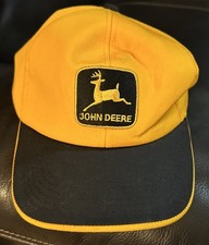 Vintage John Deere Yellow/Black K Products Snapback Hat Cap Made in USA