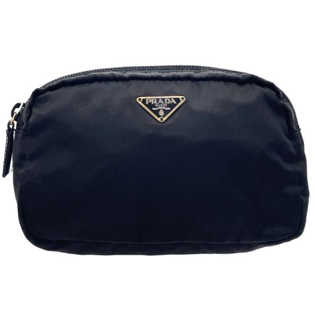 Prada Black Nylon Cosmetic Pouch TT14718 Travel Bag