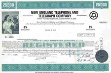 New England Telephone Telegraph 1976 New York Boston Maine Vermont BELL 25.000 $