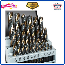 Yougfin 29PCS Metal Drill Bit Set HSS Black Gold Finish 1/16"-1/2" with Case