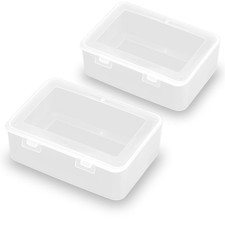 Clear Plastic Storage Containers with Lid 5.04x3.5x1.69 inch, 2 Pack , Recta...