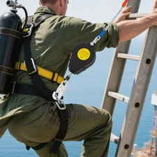 Self Retracting Lifeline Lanyard Fall Arrester Fall Protection w/Hook 7m