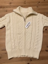Wunderschöne Strickjacke Troyer Jacke von Heidi Gr. L  in Wollweiß