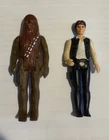 Vintage 1977 Kenner Han Solo and Chewbacca action figures