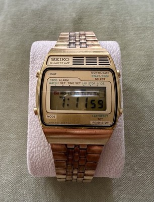 Vintage Seiko Quarz Digitaluhr Kaliber A-159 Alarm Chronograph 1977