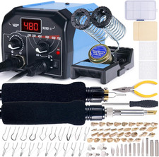 939D-II 2-IN-1 Wood Burning Kit 86-IN-1 with 51 Solid Points and 20 Wire Nibs Wo