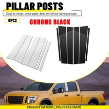 Stainless Steel Chrome Black Pillar Posts For Nissan Titan Crew Cab 2004-2015