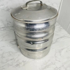 Vtg Regal Ware Picnic Pack Stacking Aluminum 5 Tier Camping USA W/Handle