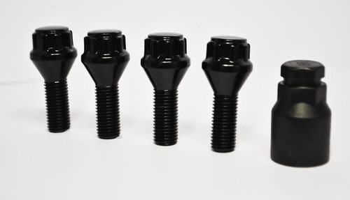 20 X Llanta de Aleación Tornillos y Tuercas Negro Con Cierre Saab 9-3 26mm. B12B - Imagen 3 de 4
