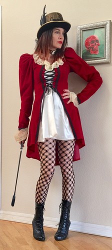Rubies Victorian Lolita Steampunk Red Velvet Cosplay 3 pc Costume Halloween S - 第 1/12 張圖片