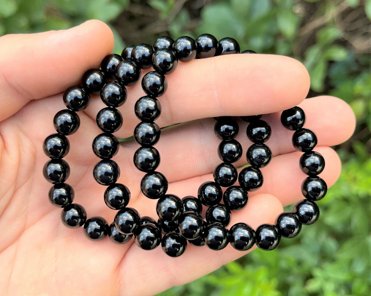 Buy Reiki Crystal Products Natural Black Onyx Bracelet Crystal Stone 10mm  Faceted Bracelet for Reiki Healing and Crystal Healing Stones | Globally