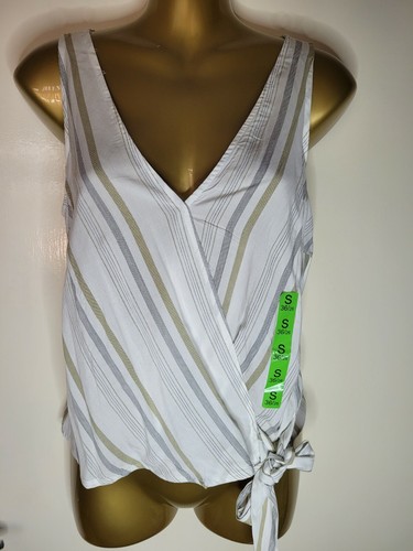Stradivarius Ivory Stripped Vest Top UK S BNWT