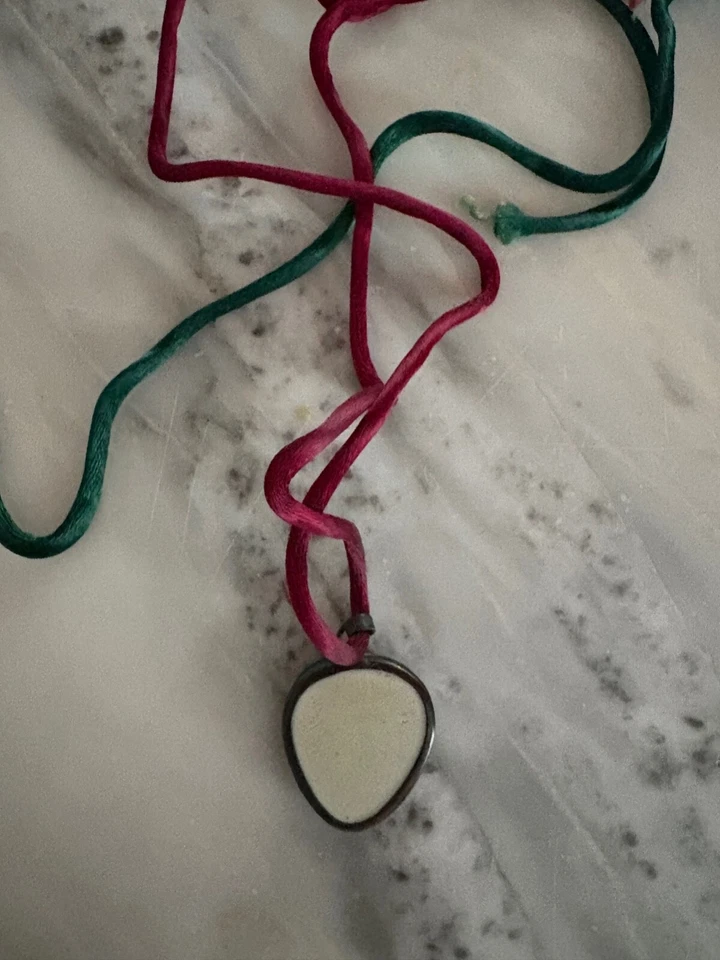 Antiguo collar colgante, bolsa y certificado de cerámica china de cerámica vintage Foto 4 de 4