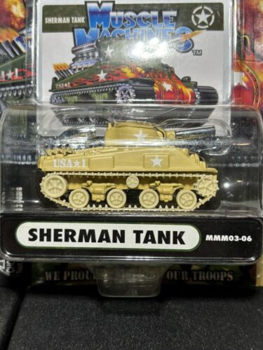 2003 Collectible Military Muscle Machines Sherman Tank Desert Tan MMM03-06 1:64 - Picture 2 of 9