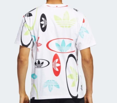 ● ADIDAS ● ORIGINALS OPEN LOGO TSHIRT NEW MENS ADIDAS ORIGINALS ALLOVER LOGO TREFOIL TEE SHIRT