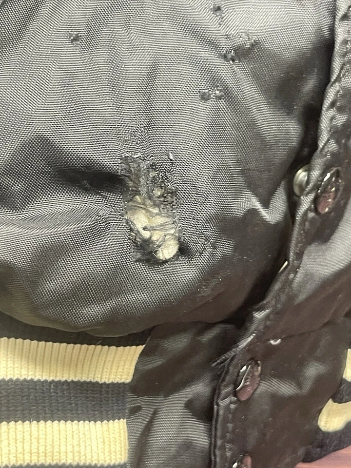 Vintage Nylon Snap Jacket Long Branch Saloon Wisconsin Southwest Trim M Black - Image 4 of 4