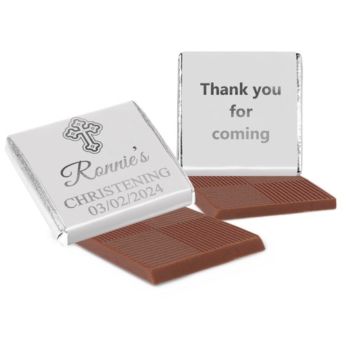 Personalised Chocolate Christening Baptism Favours Neapolitan Silver Gold Foils - Picture 16 of 20
