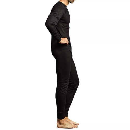 Mens Cotton Blend Waffle Knit Thermal Top & Bottom Underwear Set - Picture 4 of 20