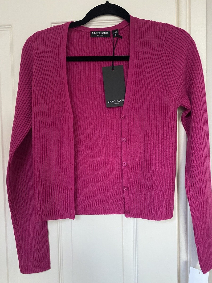 Brave Soul Pink Cardigan Size S UK