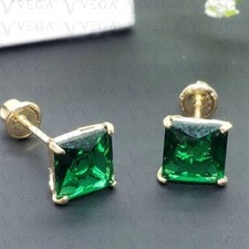 3.00Ct Princess Cut Natural Emerald Solitaire...
