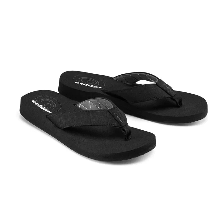 New Men's Black Cobian Floater 2 Flip Flops Sandals With Arch Support Size 10